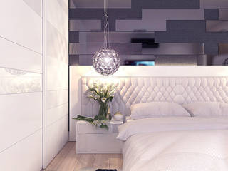 Спальня в квартире панельного дома, Your royal design Your royal design ミニマルスタイルの 寝室