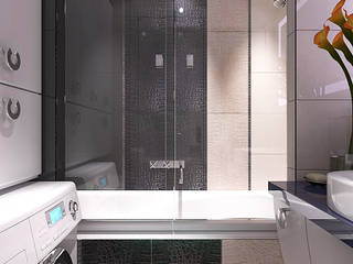 Дизайн ванной в панельном доме, Your royal design Your royal design ミニマルスタイルの お風呂・バスルーム