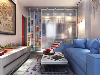 Однокомнатная квартира , Your royal design Your royal design インダストリアルデザインの リビング