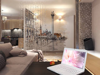 Студия кухня-гостиная с примыканием прихожей, Your royal design Your royal design Minimalist living room