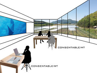 CONSENTABLE/VISION & CONCEPT, CONSENTABLE CONSENTABLE Ruang Studi/Kantor Modern Kayu