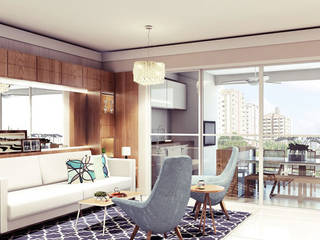 Apartamento em Campinas, Alessandra Duque Arquitetura & Interiores Alessandra Duque Arquitetura & Interiores Modern living room