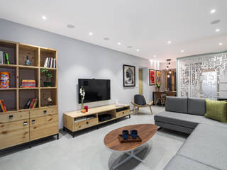 Residential - Lower Parel, Nitido Interior design Nitido Interior design Living roomTV stands & cabinets Tiles Grey