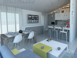 Progetto zona giorno, RINNOVIAMO CASA RINNOVIAMO CASA Modern living room