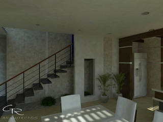 House Paraiso, GT-R Arquitectos GT-R Arquitectos الممر الحديث، المدخل و الدرج حجر