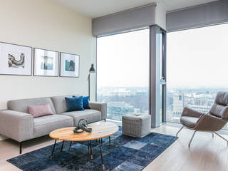 Apartament w Warszawie/Cosmopolitan, Michał Młynarczyk Fotograf Wnętrz Michał Młynarczyk Fotograf Wnętrz Salas de estar modernas