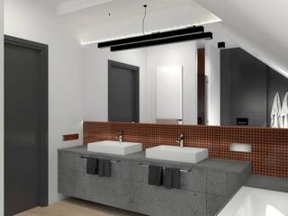 KNURÓW - BATHROOM, Renia Bartoszek Projektant Wnętrz Renia Bartoszek Projektant Wnętrz 現代浴室設計點子、靈感&圖片