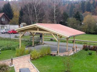 Carport, Froese Dach Froese Dach Classic style garage/shed Wood Wood effect