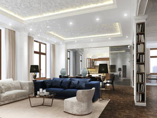 Apartment in Moscow, Artem Glazov Artem Glazov غرفة المعيشة