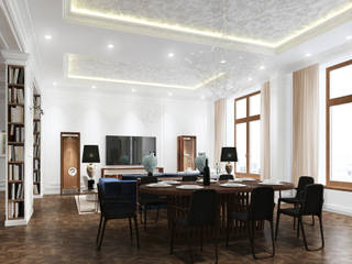 Apartment in Moscow, Artem Glazov Artem Glazov モダンデザインの ダイニング