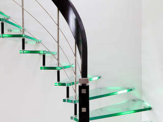 Escaliers marches verre, Passion Escaliers Passion Escaliers Modern corridor, hallway & stairs