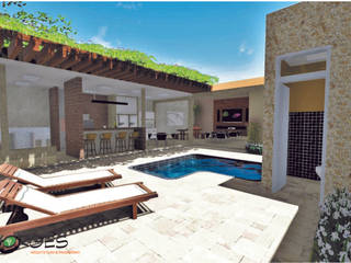 Reforma área de lazer, Borges Arquitetura & Paisagismo Borges Arquitetura & Paisagismo Kolam Renang Gaya Rustic