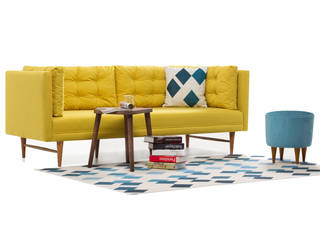 Point Retro Life Sarı Üçlü Kanepe, K105 Mobilya Pazarlama Danışmanlık San.İç ve Dış Tic.LTD.ŞTİ. K105 Mobilya Pazarlama Danışmanlık San.İç ve Dış Tic.LTD.ŞTİ. Modern living room Wood Wood effect