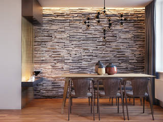 homify Modern dining room Stone Beige