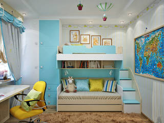 Многофункциональная детская комната , Студия дизайна ROMANIUK DESIGN Студия дизайна ROMANIUK DESIGN Dormitorios infantiles mediterráneos