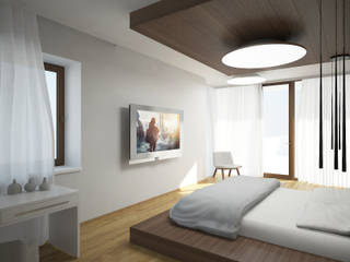 LK villa's interior design, nadine buslaeva interior design nadine buslaeva interior design Minimalistische Schlafzimmer