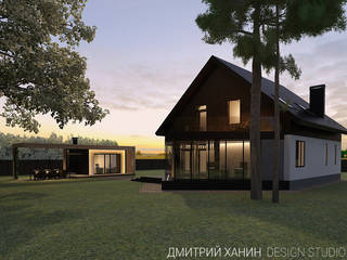 Дачный комплекс в коттеджном поселке Становлянка, Dmitriy Khanin Dmitriy Khanin Casas de estilo minimalista Madera Marrón