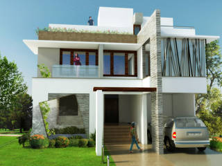 Mr. Babu Residence, Izza Architects & Interior designers Izza Architects & Interior designers Modern houses