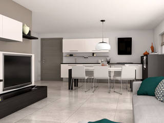 APPARTAMENTO – LUGANO - Svizzera, KRISZTINA HAROSI - ARCHITECTURAL RENDERING KRISZTINA HAROSI - ARCHITECTURAL RENDERING Salas modernas