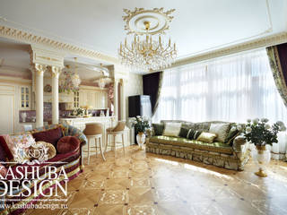 Роскошная классика в интерьере, KASHUBA DESIGN KASHUBA DESIGN Classic style living room