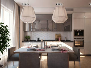 Современная квартира в Минске, tatarintsevadesign tatarintsevadesign Cuisine moderne