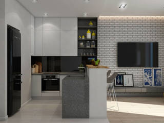 Квартира-студия. Одесса, tatarintsevadesign tatarintsevadesign Modern style kitchen