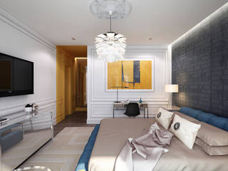 New York. New York, KAPRANDESIGN KAPRANDESIGN オリジナルスタイルの 寝室 黄色