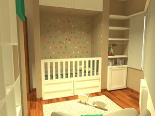 Dormitorio Bebé y Juevenil, Estudio BDesign Estudio BDesign モダンデザインの 子供部屋 木 白色