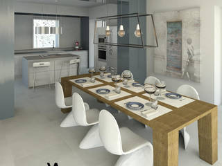 Progetto appartamento su due piani a Napoli, RINNOVIAMO CASA RINNOVIAMO CASA Modern kitchen