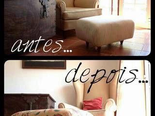 Banco estofado!, Pode Ser! Pode Ser! Country style bedroom Flax/Linen Pink