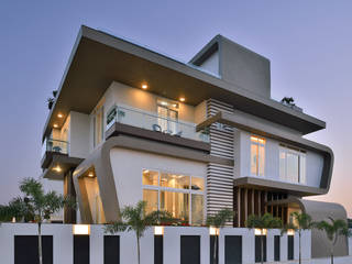 A villa in udaipur --- india, FORM SPACE N DESIGN ARCHITECTS FORM SPACE N DESIGN ARCHITECTS Modern Houses Concrete Brown
