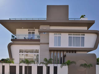 A villa in udaipur --- india, FORM SPACE N DESIGN ARCHITECTS FORM SPACE N DESIGN ARCHITECTS Modern Houses Concrete Brown