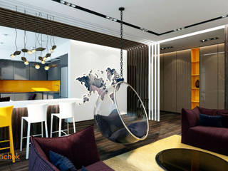 Gray and yellow, Artichok Design Artichok Design Modern Living Room