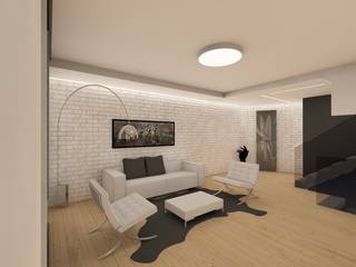 interni di un abitazione privata, RDstudioarchitettura - daniele russo architetto RDstudioarchitettura - daniele russo architetto Living room Bricks