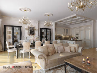 Квартира в классическом стиле в Москве, ELLE DESIGN STUDIO ELLE DESIGN STUDIO Classic style living room