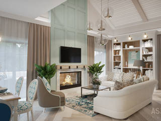 Дизайн интерьера коттеджа, Студия авторского дизайна ASHE Home Студия авторского дизайна ASHE Home Eclectic style living room