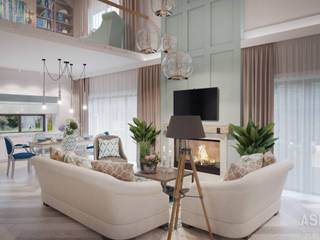 Дизайн интерьера коттеджа, Студия авторского дизайна ASHE Home Студия авторского дизайна ASHE Home Living room