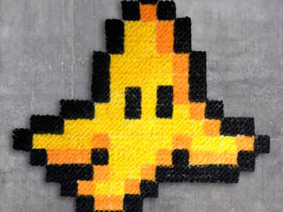 Tapis Pixel Art – Banana peel! – 16x16px, Le Marcassin Ailé Le Marcassin Ailé Planchers Laine Orange