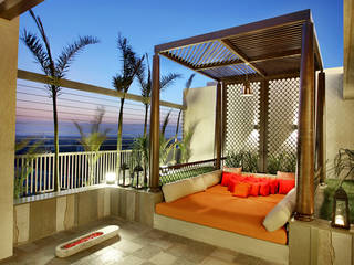 Nikhil patel residence, Dipen Gada & Associates Dipen Gada & Associates Modern balcony, veranda & terrace