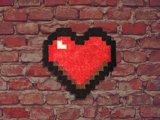 Tapis Pixel Art – LOVE! – 16x16px, Le Marcassin Ailé Le Marcassin Ailé その他のスペース 羊毛 オレンジ