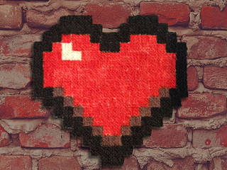 Tapis Pixel Art – LOVE! – 16x16px, Le Marcassin Ailé Le Marcassin Ailé جدران صوف Orange