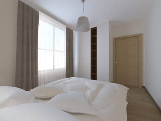 Sypialnia w mieszkaniu na wynajem, ZAWICKA-ID Projektowanie wnętrz ZAWICKA-ID Projektowanie wnętrz Chambre moderne