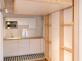 Studio à Paris – Rénovation complète – Optimisation d’espace, mon concept habitation mon concept habitation Кухня