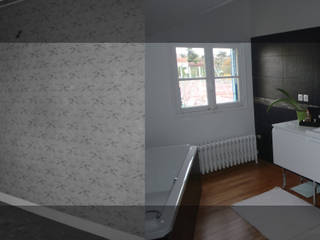 Rénovation d'une suite parentale sous pente (Nanterre 92000), Origin Interior Design Origin Interior Design