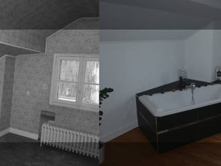 Rénovation d'une suite parentale sous pente (Nanterre 92000), Origin Interior Design Origin Interior Design