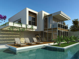 Casa MD, Caio Prates Arquitetura e Design Caio Prates Arquitetura e Design Modern pool Quartz