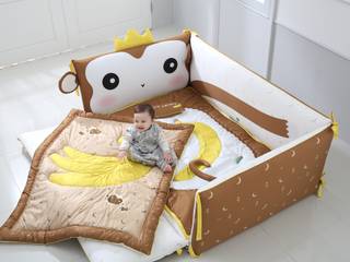 롤베이비범퍼침대Monkey, 롤베이비 롤베이비 Cuartos infantiles de estilo moderno