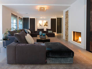 Villa in ‘t Gooi, Designa Interieur & Architectuur BNA Designa Interieur & Architectuur BNA Moderne woonkamers