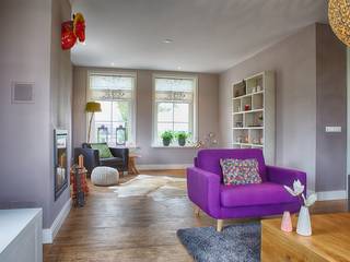 Woonkamer vrijstaand landhuis, Aangenaam Interieuradvies Aangenaam Interieuradvies Living room Purple/Violet