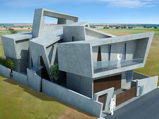 Proposed residence for Mr.Nishanth at ECR, Chennai, Offcentered Architects Offcentered Architects Rumah Modern Beton